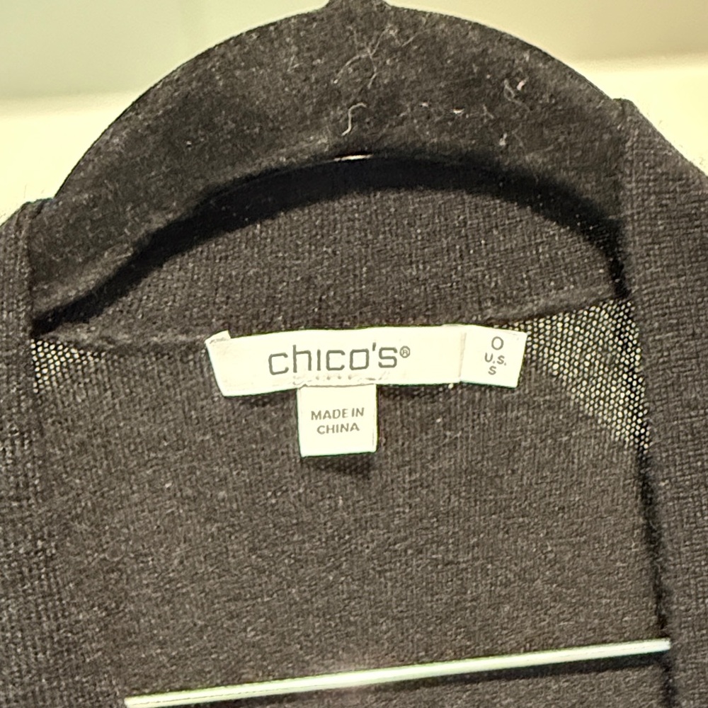 Chico's 100% Cashmere Black Open Front Long Cardigan/Duster NWT - Picture 3 of 6